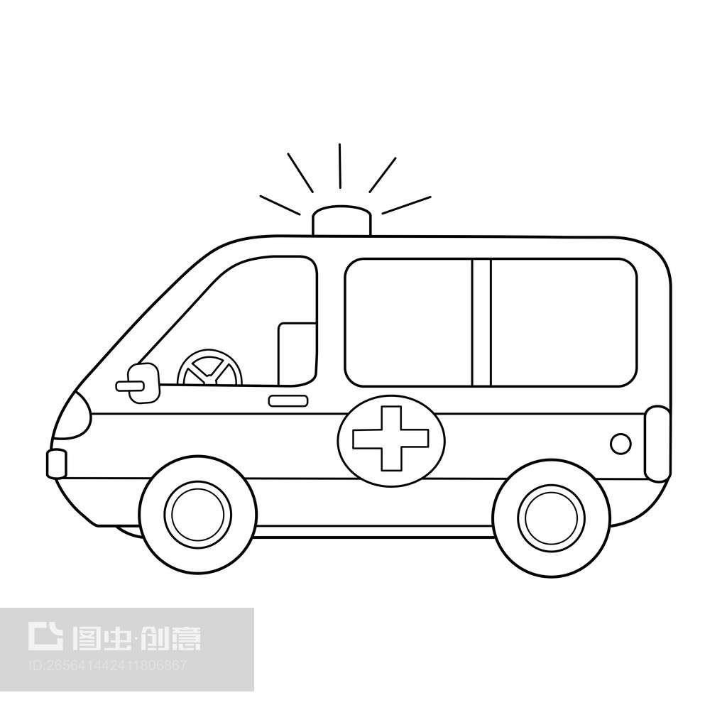 兒童涂色書 救護車與垃圾車